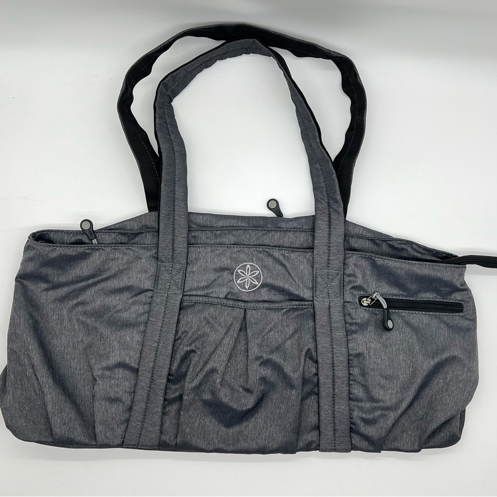 GAIAM All Day Yoga Tote Bag in Gray/Black Heather | Gym Travel Weekender (EUC)